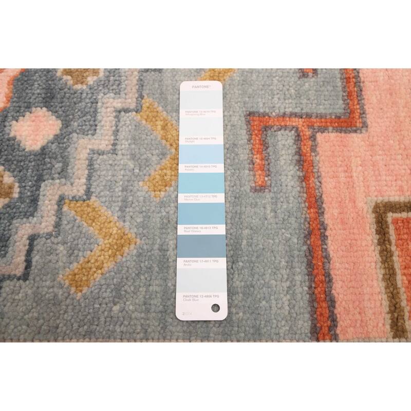 ECARPETGALLERY Hand-knotted Modern Oushak Light Blue Wool Rug - 8'1 x 9'10
