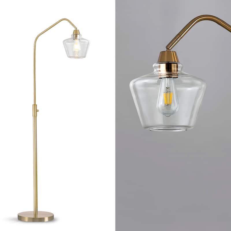 Midtown One Light Glass Shade 66"H Dimmable LED Floor Lamp with Vintage LED Bulb