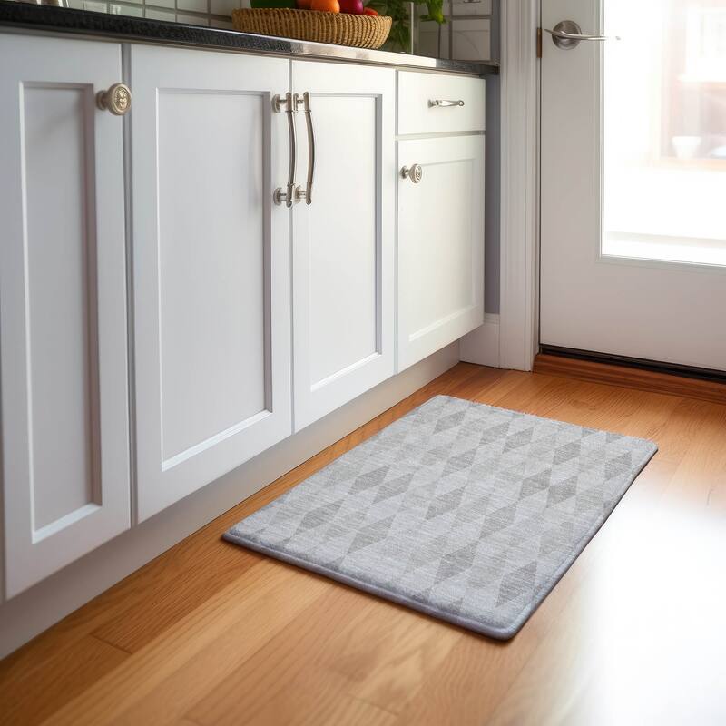 Premium Washable Super Soft Modern Diamonds Mayfield Rug - Ivory - 1' 8" x 2' 6" - Rectangle