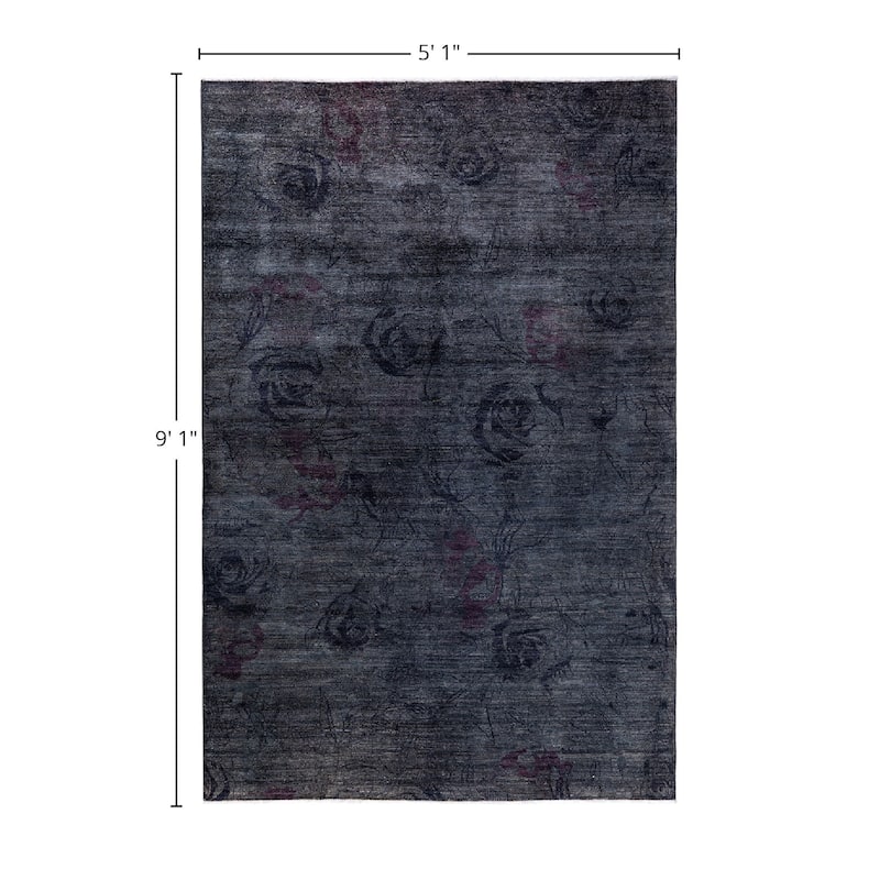 Vibrance One-of-a-Kind Hand-Knotted Area Rug - Gray, 5' 10" x 9' 1" - 5' 10" x 9' 1"