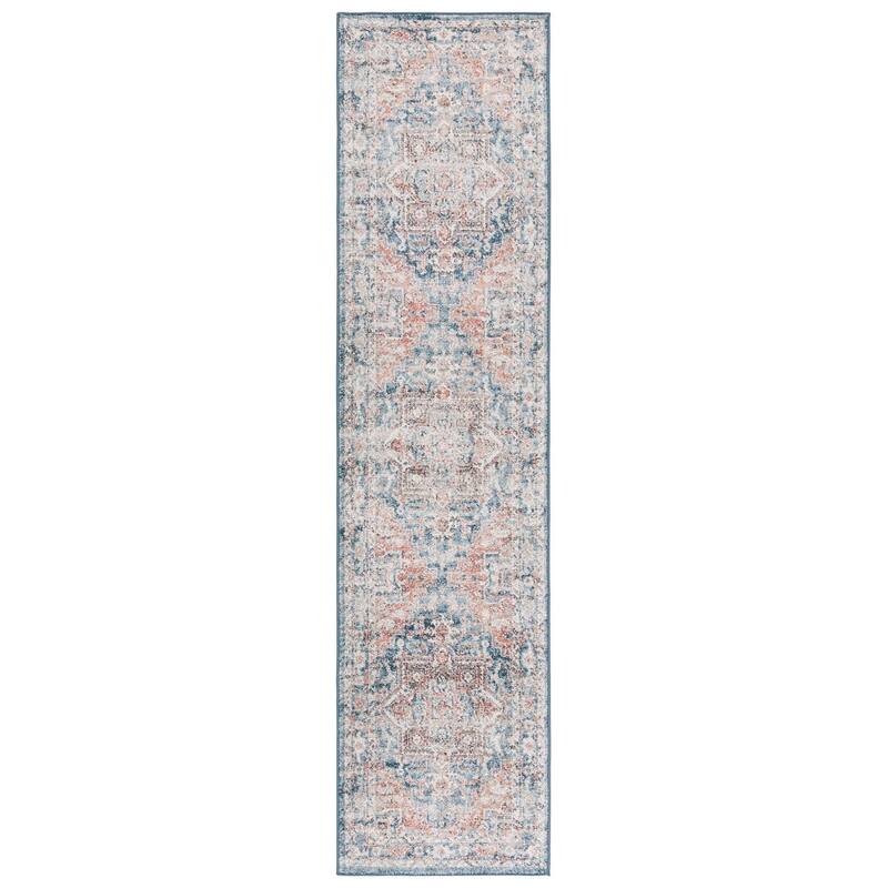 SAFAVIEH Vintage Amely Tabriz Oriental Rug - 2' x 8' Runner - Blue/Rust