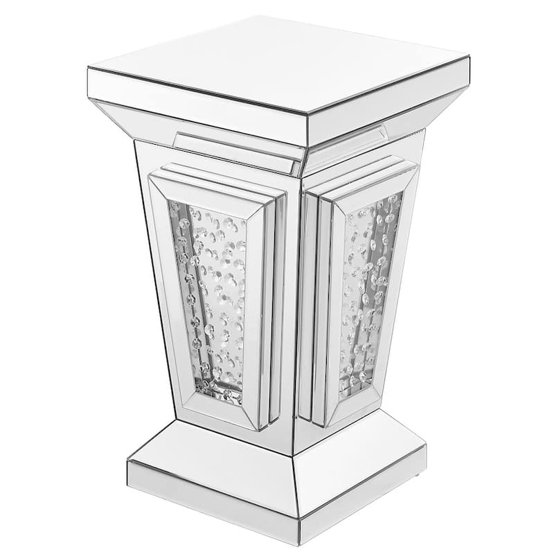 15 inch Crystal End Table In Clear Mirror Finish