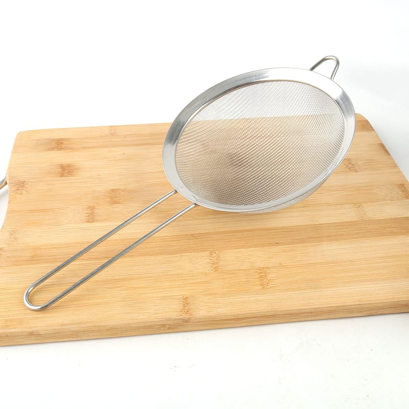 Kitchen Metal Food Noodle Flour Mesh Strainer Colander Sieve Sifter - Silver Tone