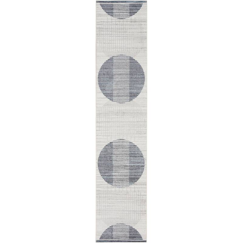 HomeRoots Geometric Modern Runner Area Rug - 96.00 in. x 26.00 in. x 0.25 in.