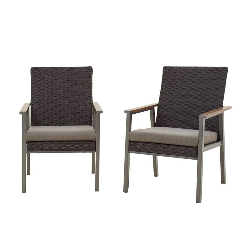 Patio Festival Thermal Transfer Outdoor Armrest Dining Chair (2-Pack)