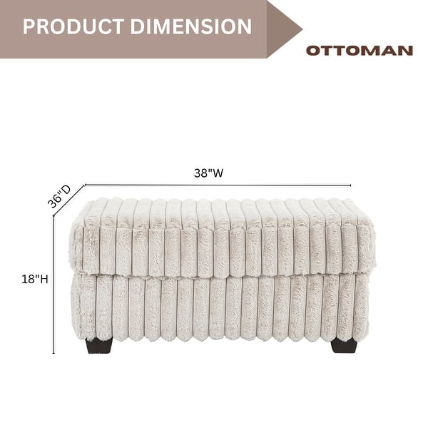 dimension image slide 1 of 2, Roundhill Furniture Belvoir Accent Cocktail Ottoman