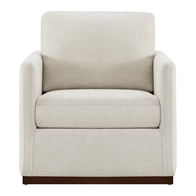 Spruce & Spring Modern Swivel Accent Chair with Wooden Base