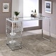 preview thumbnail 1 of 8, Marburry Contemporary Chrome 65-inch Wide Glass Top Bar Table by Furniture of America