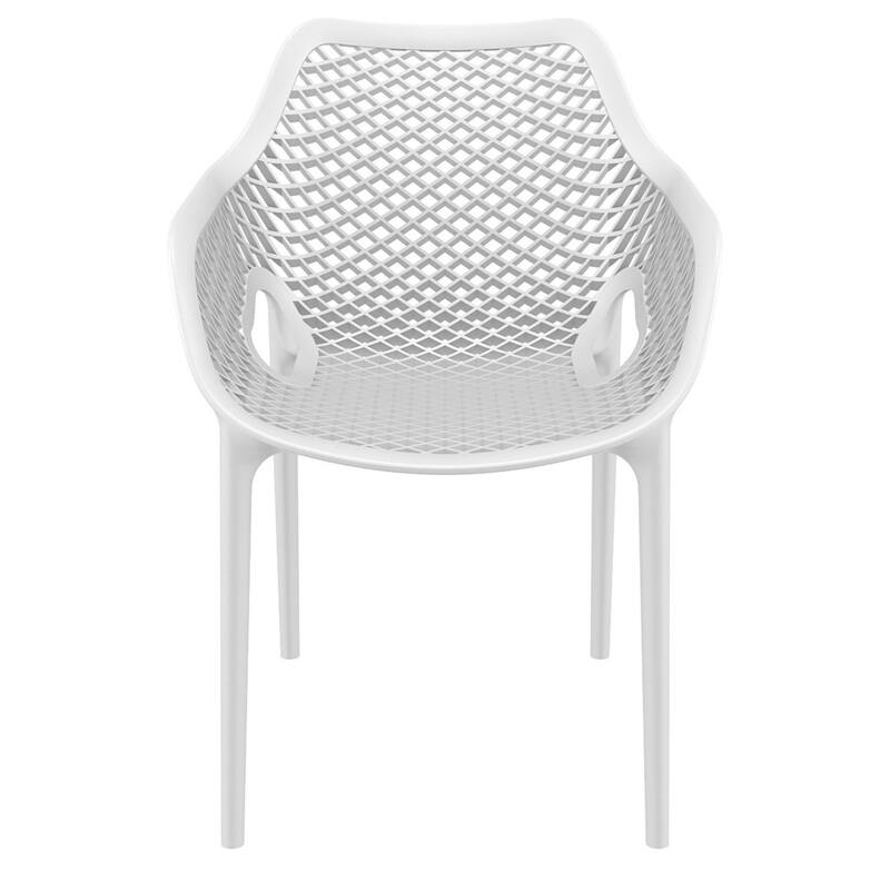 32.25" White Outdoor Patio Dining Arm Chair - Extra Large
