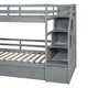 preview thumbnail 14 of 15, Twin over Twin Wood Bunk Bed with Desk, Staircase and Slide, Grey