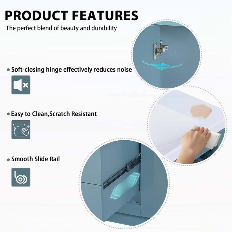 Wood Frame Bathroom Storage Cabinet,with Ceramic Sink Combo