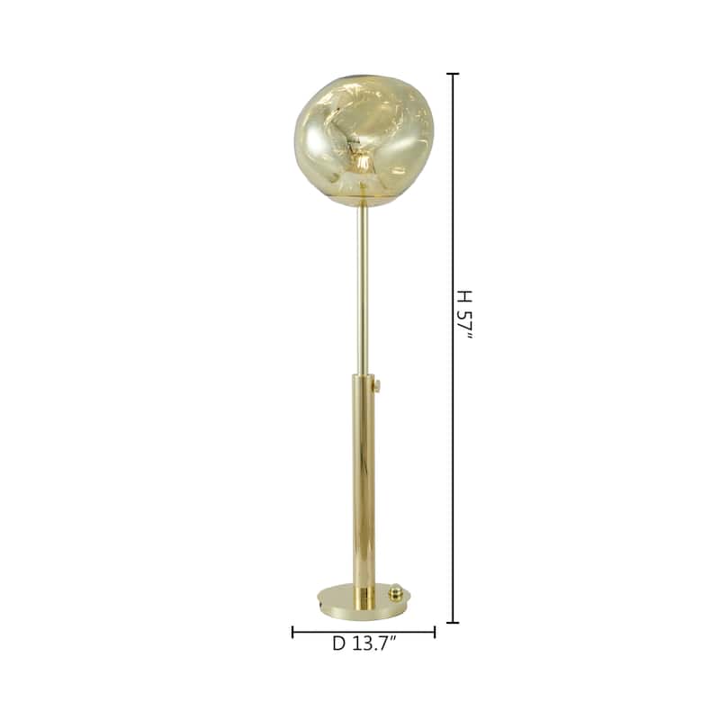 1-Light Gold Floor Lamp With An Acrylic Shade