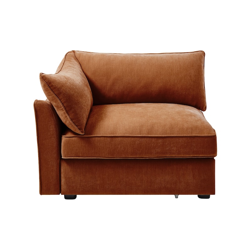 Orange Chenille Sofa with Storage and Multiple Configurations - Multi-Color