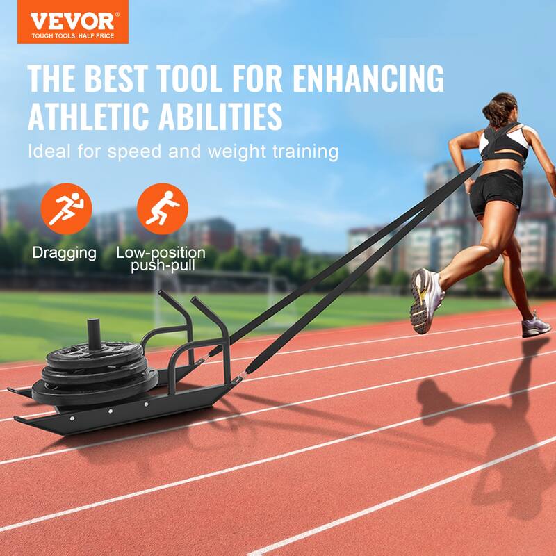 VEVOR Weight Training Pull Push Sled, Fitness Strength Speed Training Sled for Athletic Exercise and Speed Improvement