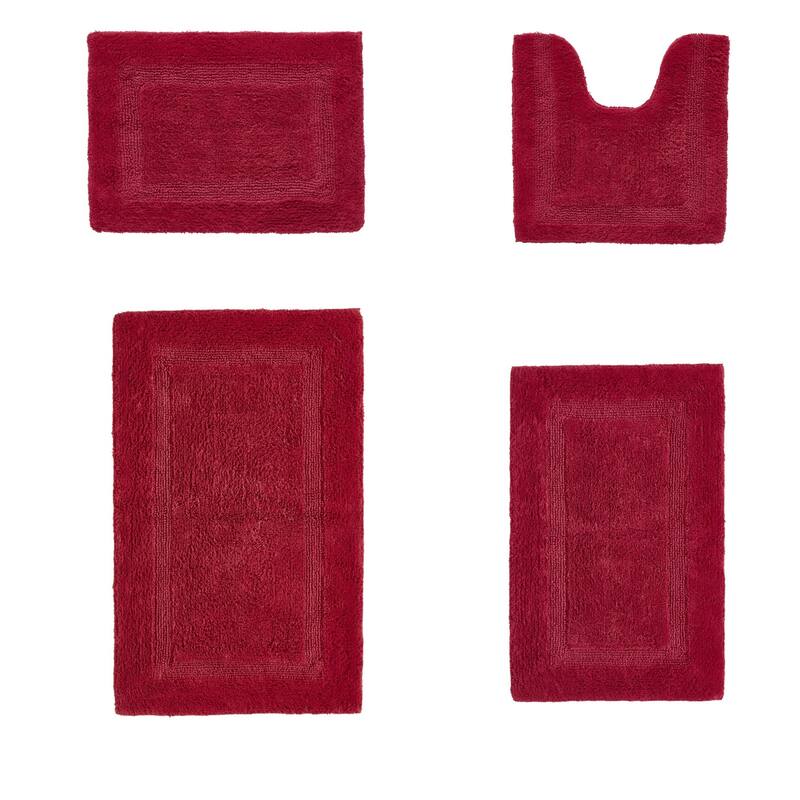 Better Trends Bath Rugs 100% Cotton Reversible Highly Water Absorbent Bathroom Rug for Shower, Sink, Bath Mats - Lux Collection