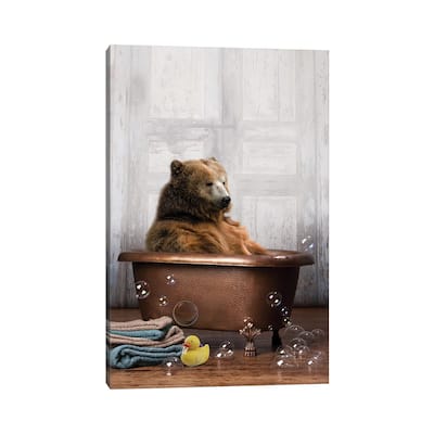 iCanvas "Bear In The Tub" by Domonique Brown Canvas Print