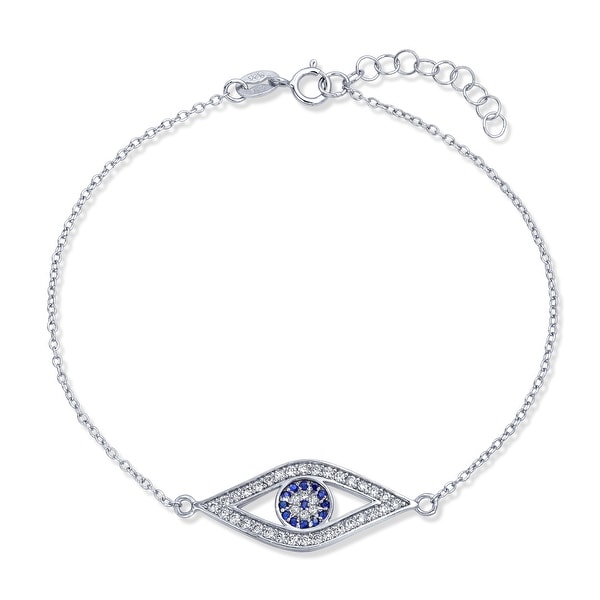 Bling Jewelry 925 Sterling Silver Evil Eye Bracelet With Cz Bling Jewelry 925 Sterling Silver Evil Eye Bracelet With Cz