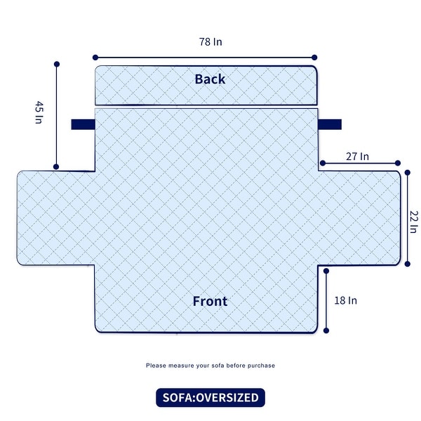 dimension image slide 1 of 2, Subrtex XL Sofa Reversible Couch Cover Quilted Slipcover Furniture Protector