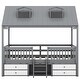 preview thumbnail 6 of 10, Full Size Wood Bed House Bed Frame with 4 Drawers and Safety Guardrail, Loft Bed Frame with Roof Skylights, Gray