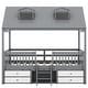 preview thumbnail 5 of 10, Gray Full Size Wood Bed House with Fence and Roof for Kids, Boys and Girls, Bedroom