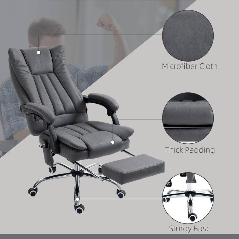 Vinsetto Microfiber Office Chair, High Back Computer Chair with 6 Point Massage, Heat