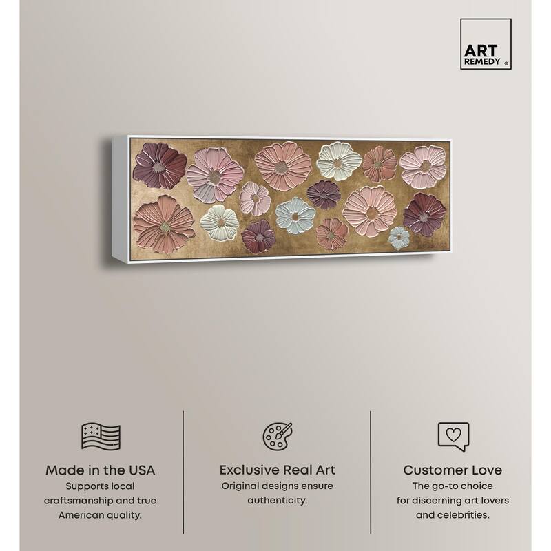 Floral Impasto Muted Panoramic Canvas by Art Remedy