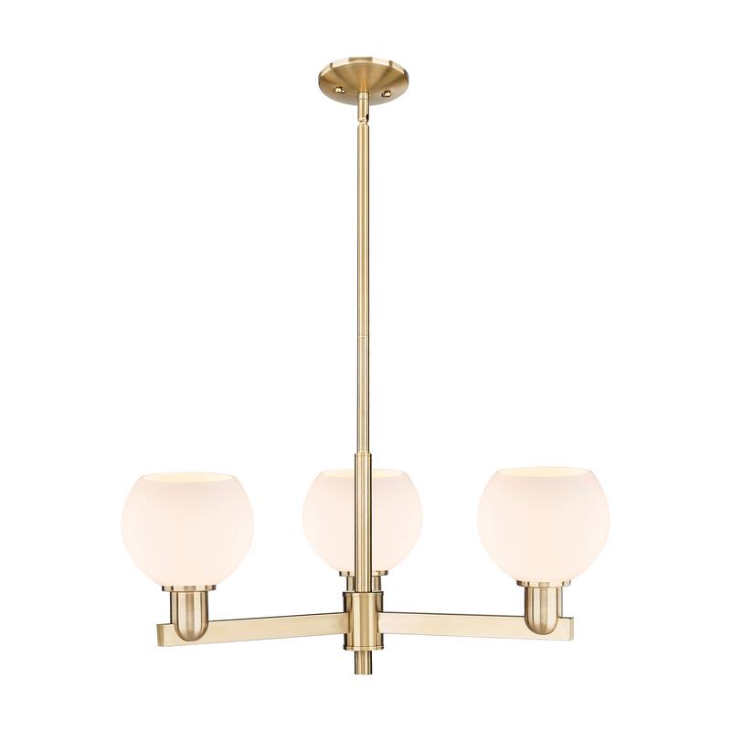 Innovations Lighting Endless Possibilities Arcadia - Athens - 3 Light 28" Stem Hung Chandelier - Champagne Bronze/Matte White