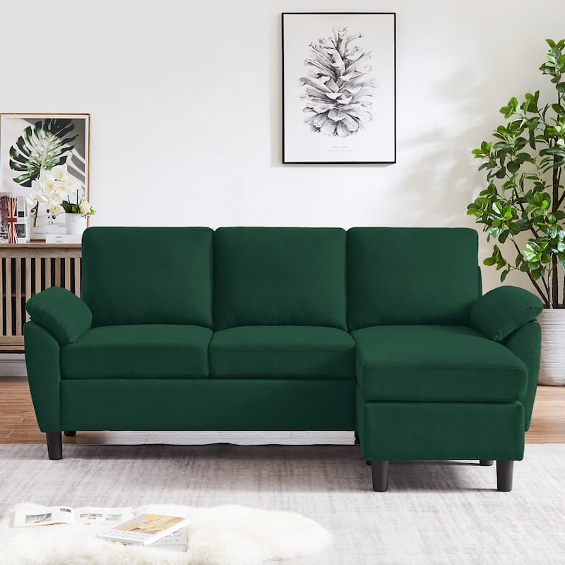 Modern Sectional Sofa Couch L Shaped with Removable Armrest, Convertible Couch with Reversible Ottoman for Living Room