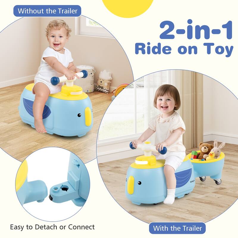 Gymax 2-in-1 Kids Ride on Toy Toddlers Sliding Car w/Detachable