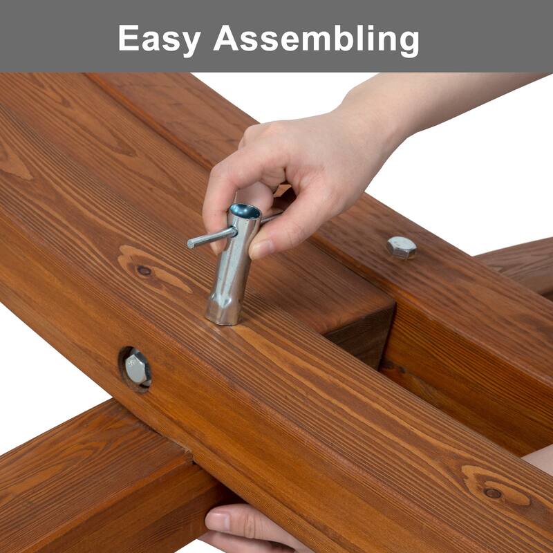 Rope Hammock with 13.5ft Wooden Stand and Removable Pad