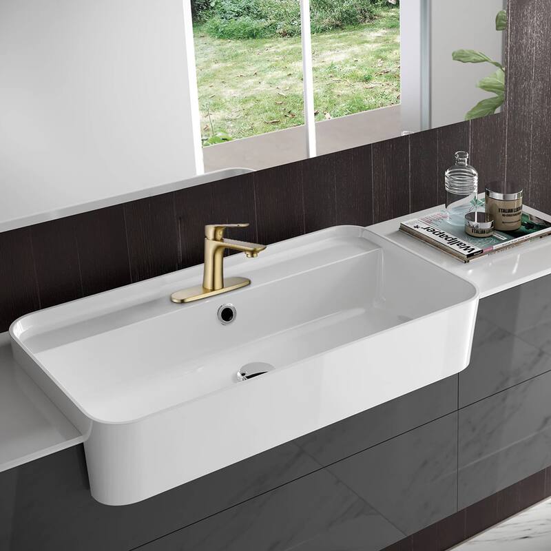 Single Handle Bathroom Sink Faucet With Deck Plate One Holes Bathroom Faucets Modern Vanity Basin Lavatory Mixter Taps