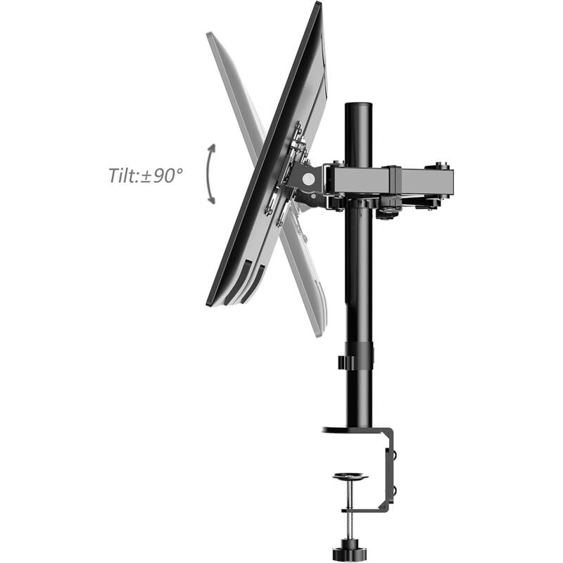 Rocelco 46 in. W Black Height Adjustable Corner Standing Desk Converter with Dual Monitor Arm and Extra Tray Platform