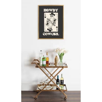 Kate and Laurel Sylvie Howdy Cowgirl Queen Framed Canvas by Honey Island Studio