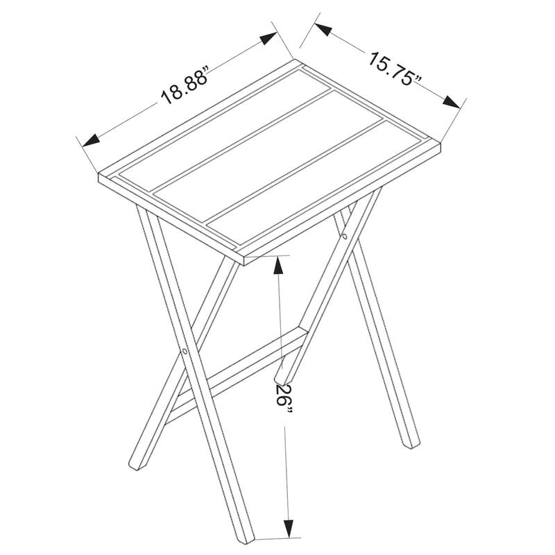 4-Piece Folding Tray Table Set with Stand - 26.5" - Gray