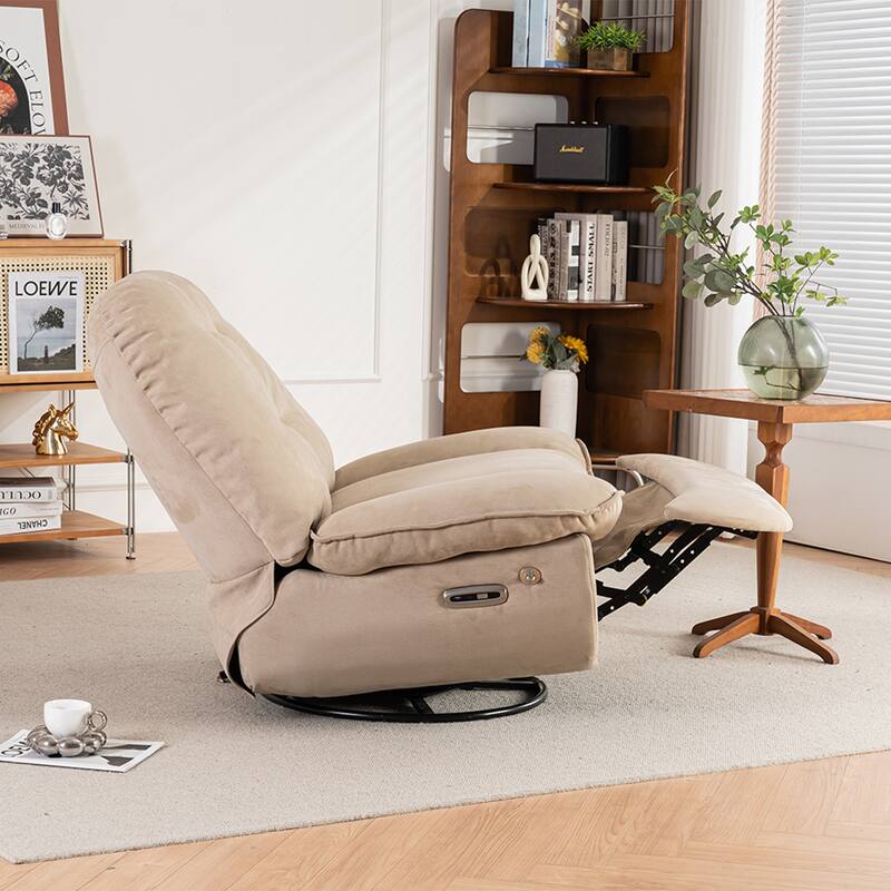 Power Swivel Recliner With USB Charger and Bluetooth Music Player