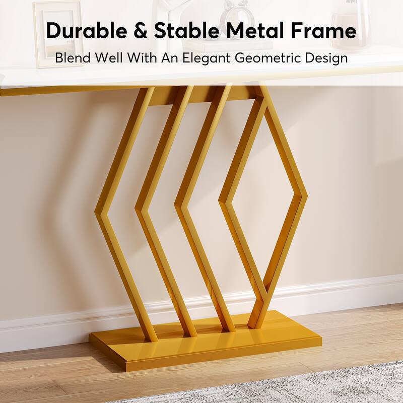 Modern Gold Console Table for Entry &Living Room