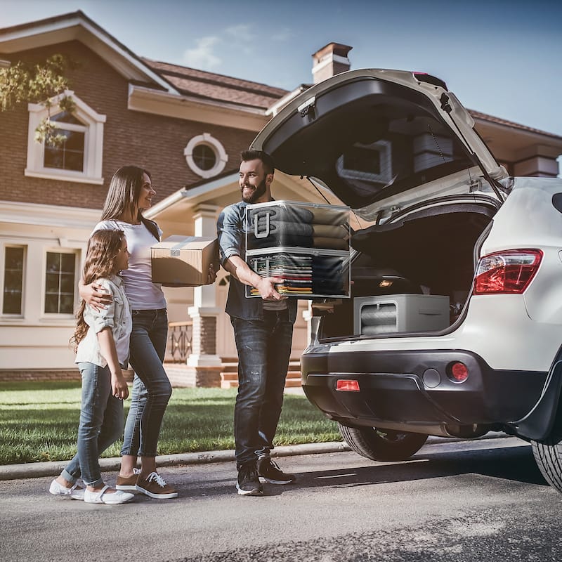 Sorbus Clear Storage Bag, 90L Foldable Large Plastic Bags with Zipper & Carry Handles