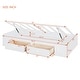 preview thumbnail 6 of 13, L-Shaped Wood Twin Bunk Bed White Hydraulic Storage Bed w/ Wardrobe, 6 Drawers