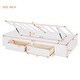 preview thumbnail 5 of 13, Wood L-Shaped Bunk Bed with Wardrobe & 6 Drawers, Twin Size White Hydraulic Bedframe w/ Storage Cabinet, Large Storage Space Bed