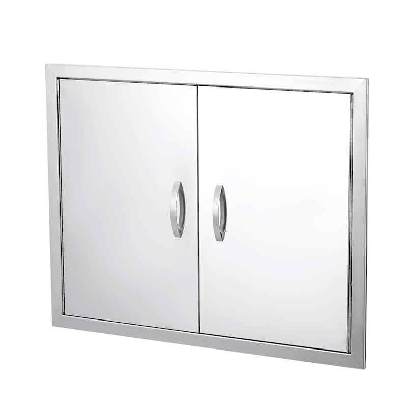 Outdoor Kitchen BBQ Access Door for Outside Kitchen, 42W x 21H Inch - 42W x 21H Inch - Silver