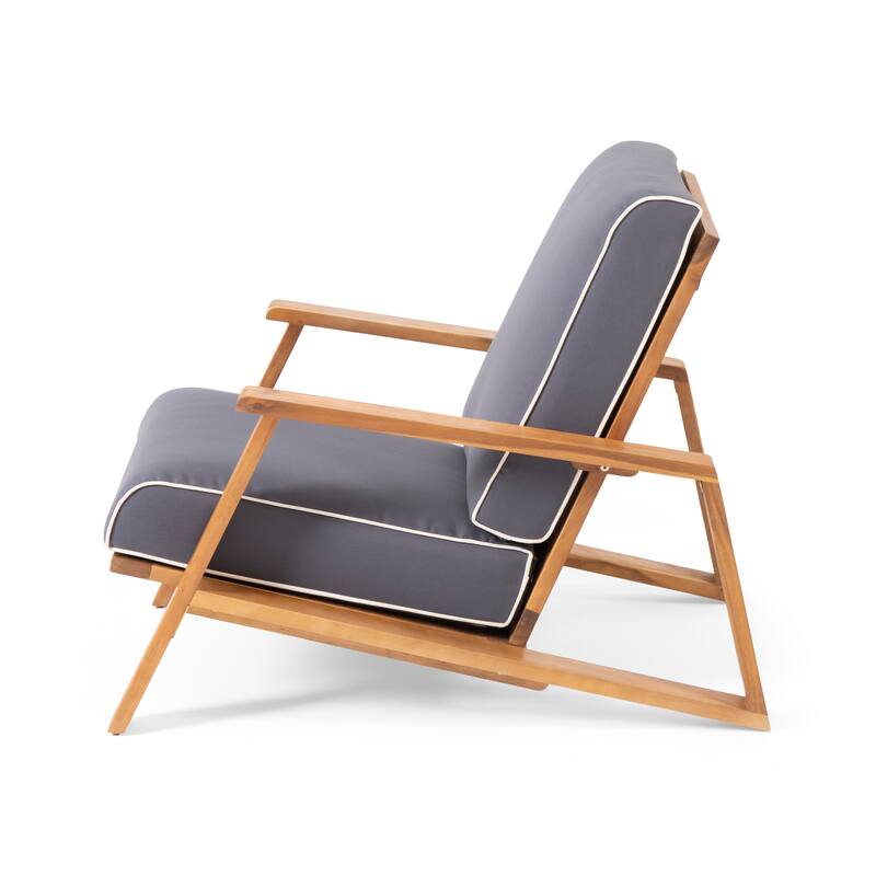 Paloma Acacia Wood Outdoor Club Chair with Cushion by Christopher Knight Home