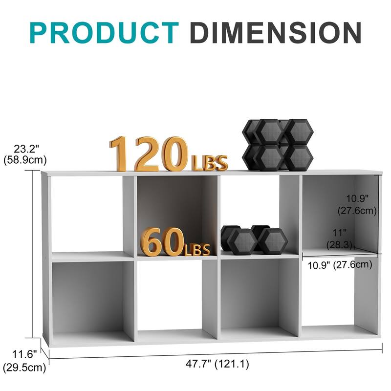Cube Storage Organizer Shelf with Freestanding Bookshelf.