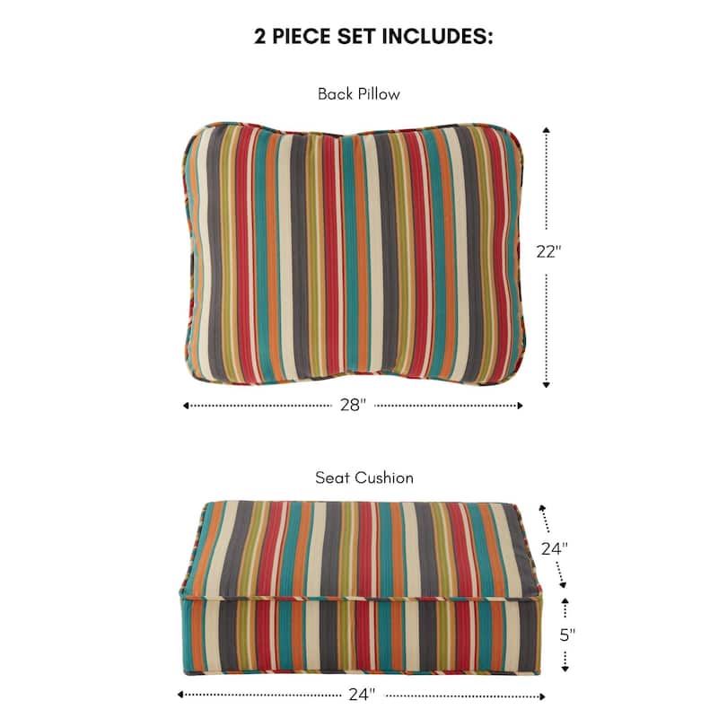 Greendale Outdoor Premium Deep Seating Back and Seat Cushion Set (Cushions Only)