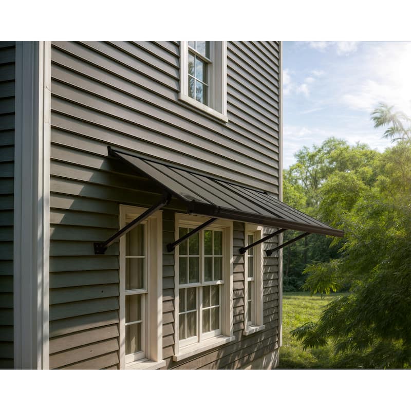 Canopia Augustine 3 ft. Black/Gray Door and Window Awning -  3 ft. x 9.5 ft.