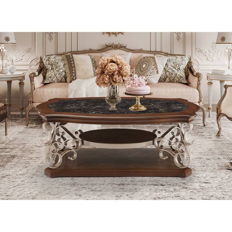 End table,marble paper top