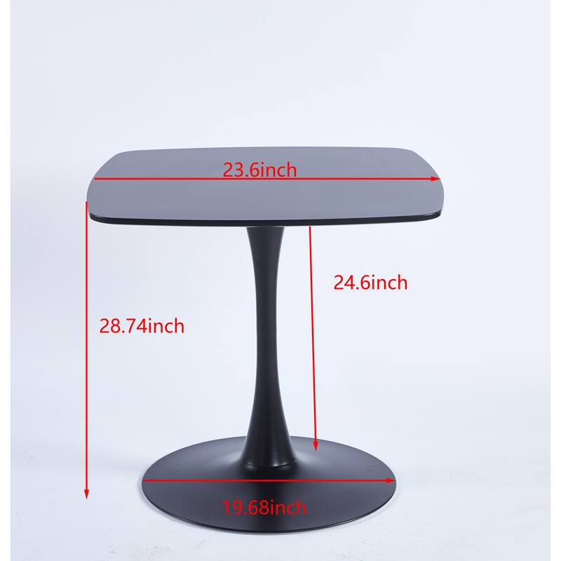 23.62 Inch Modern Dining Table - Easy Assembly & Sturdy Metal Legs