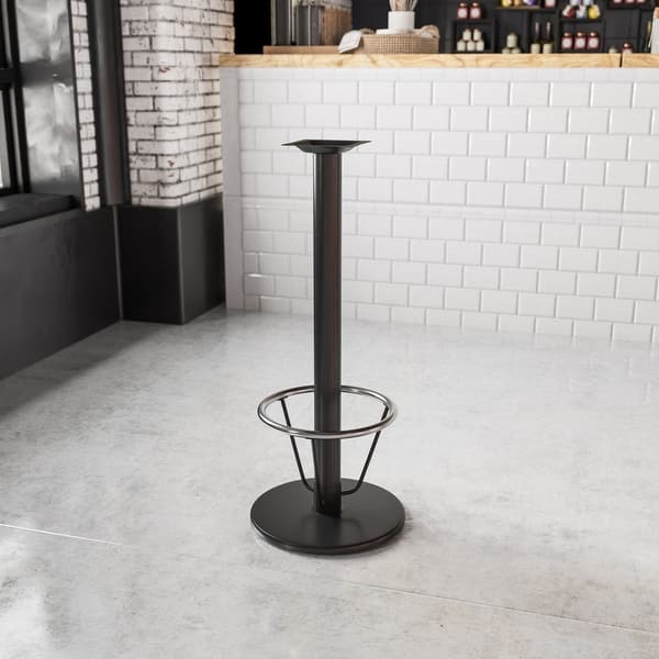 18" Round Restaurant Table Base with 3" Dia. Bar Height Column and Foot ...