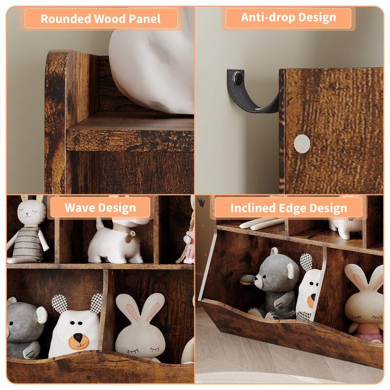  Shelf, Toy Storage and Organization Shelf, Double-Layer Children's Bookshelf, Ideal for Game Rooms