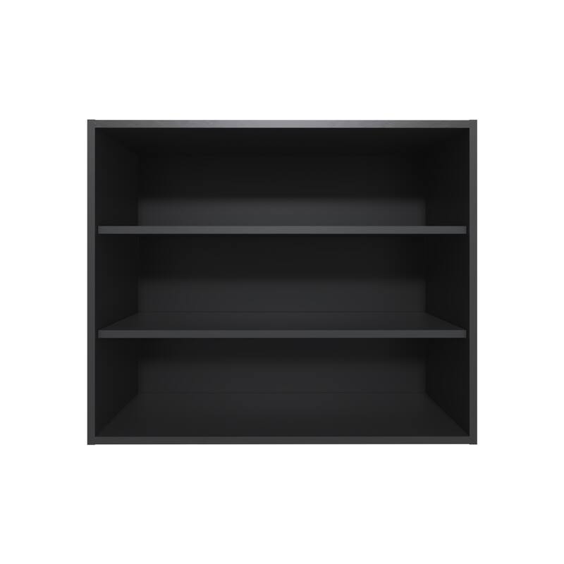 Chinle Wall Cabinet in Melamine with Open Storage, Black