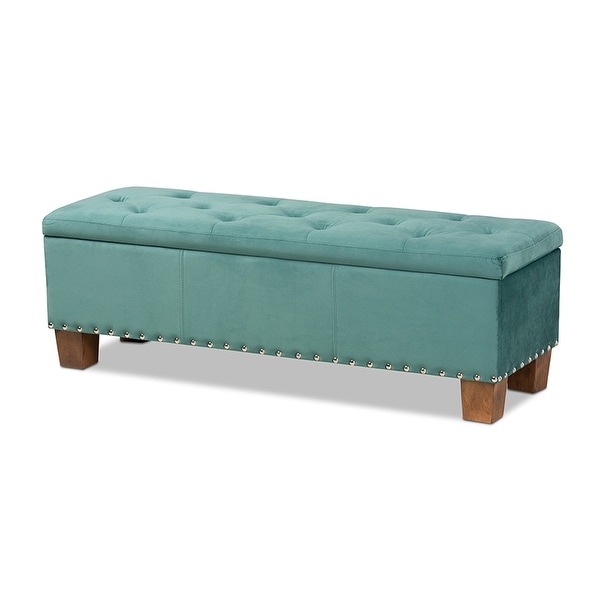 Teal velvet storage bench clearance